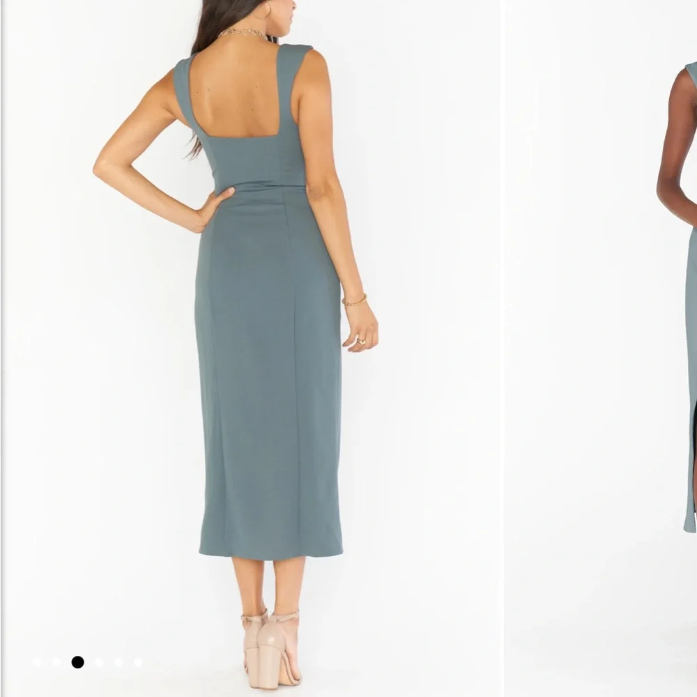 Show me your Mumu brand new with. Tags Eden midi dress in dusty sage stretch - Picture 5 of 10